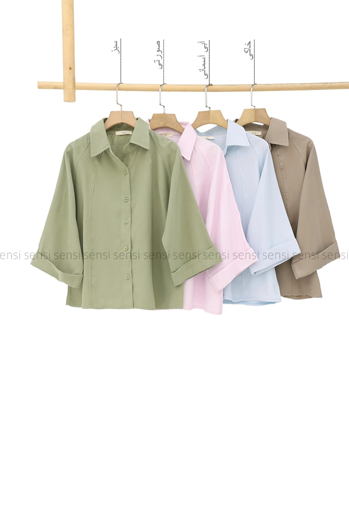 شومیزیقه جلو دکمه سیلک کد1005283